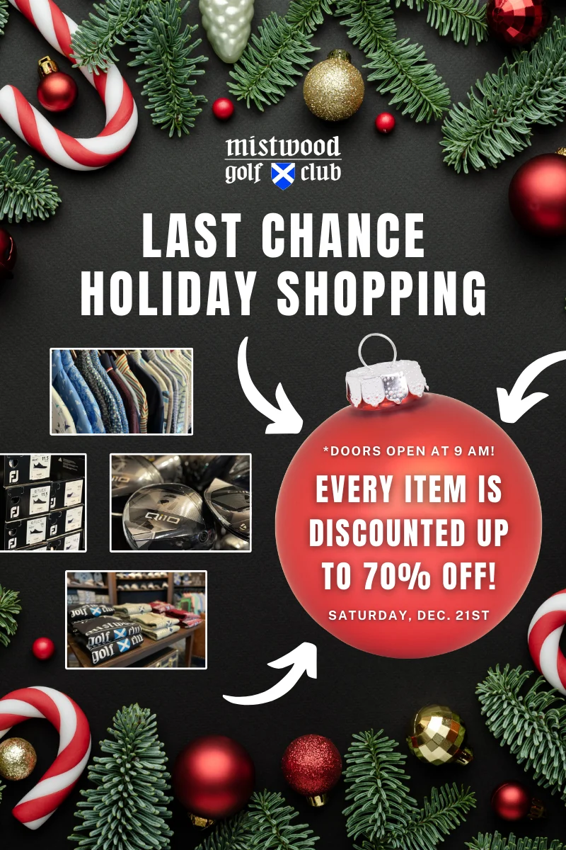 Golf retail holiday shopping promotional email