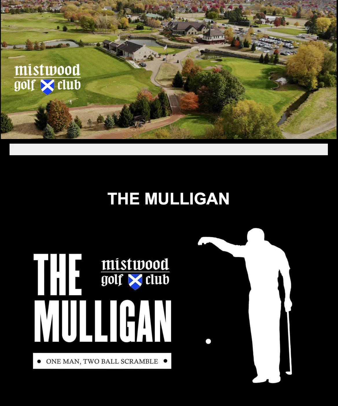 Mistwood Golf Club The Mulligan event email header