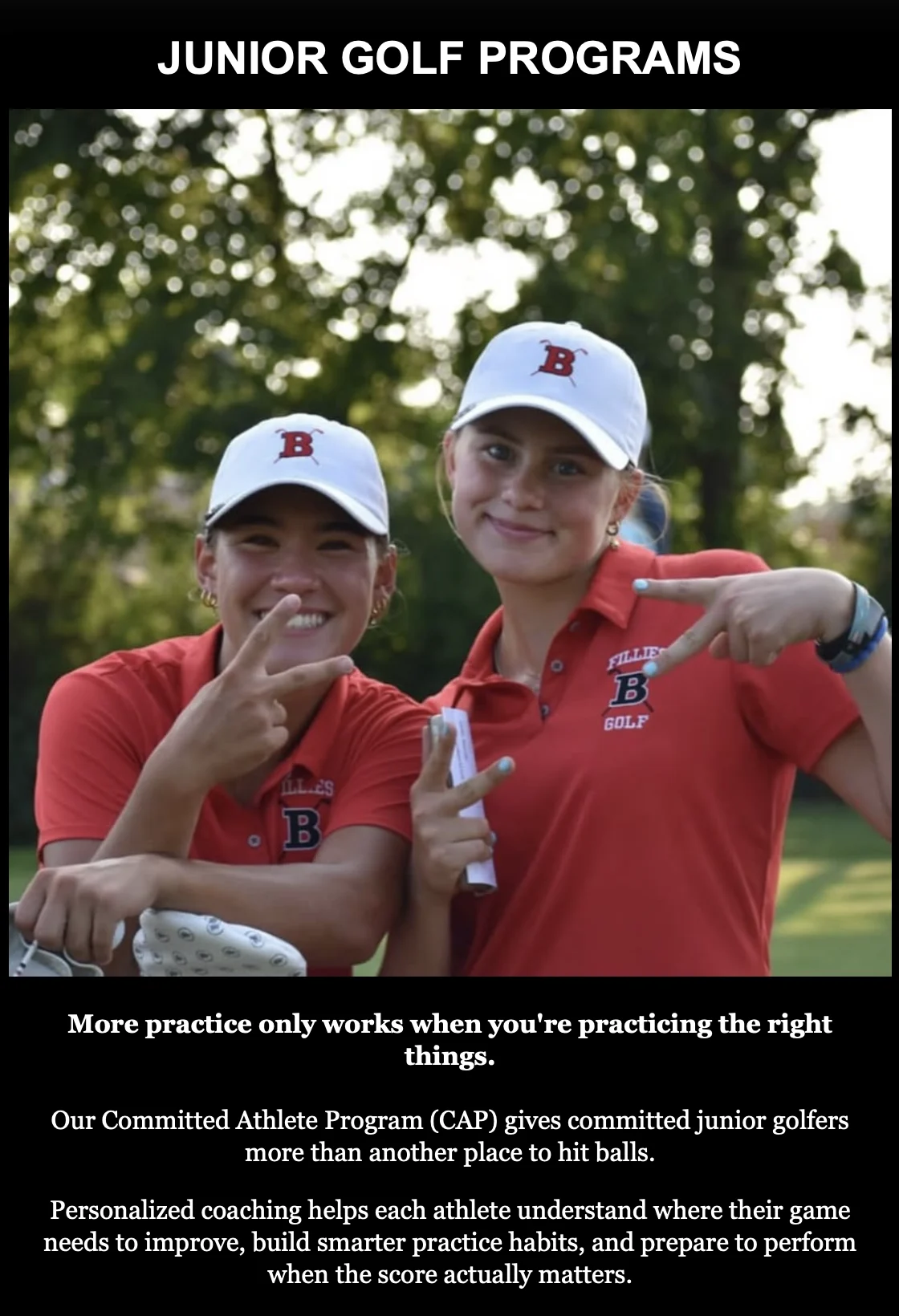 Mistwood Junior Golf programming information