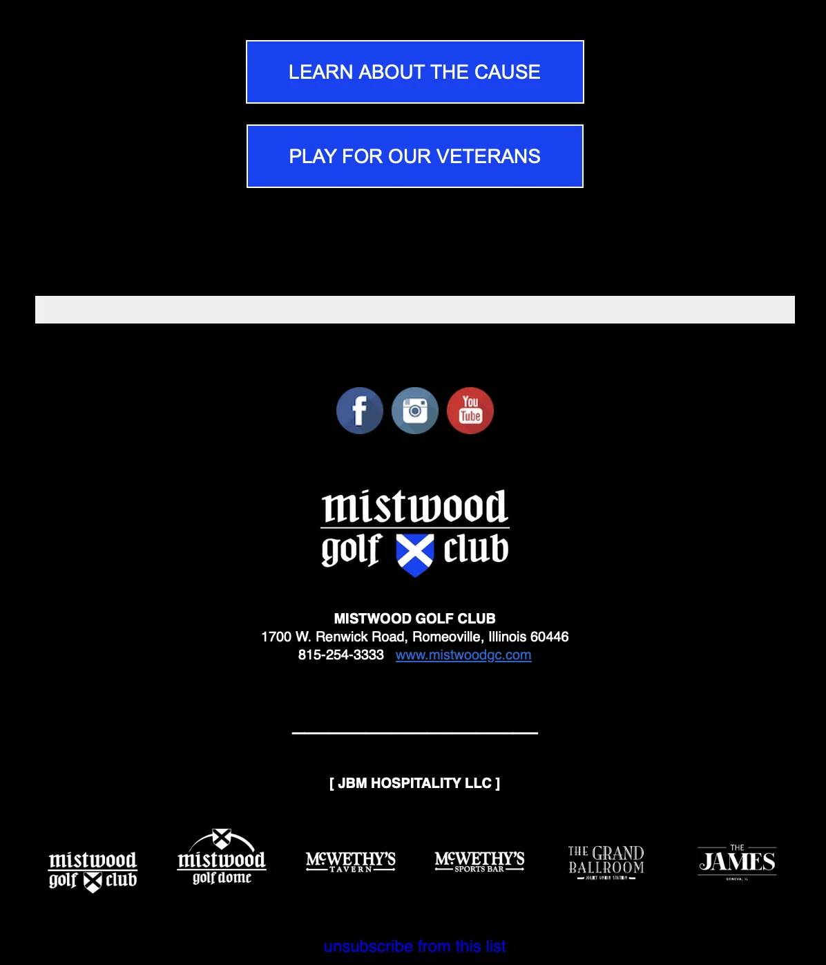 Mistwood Golf Club email footer
