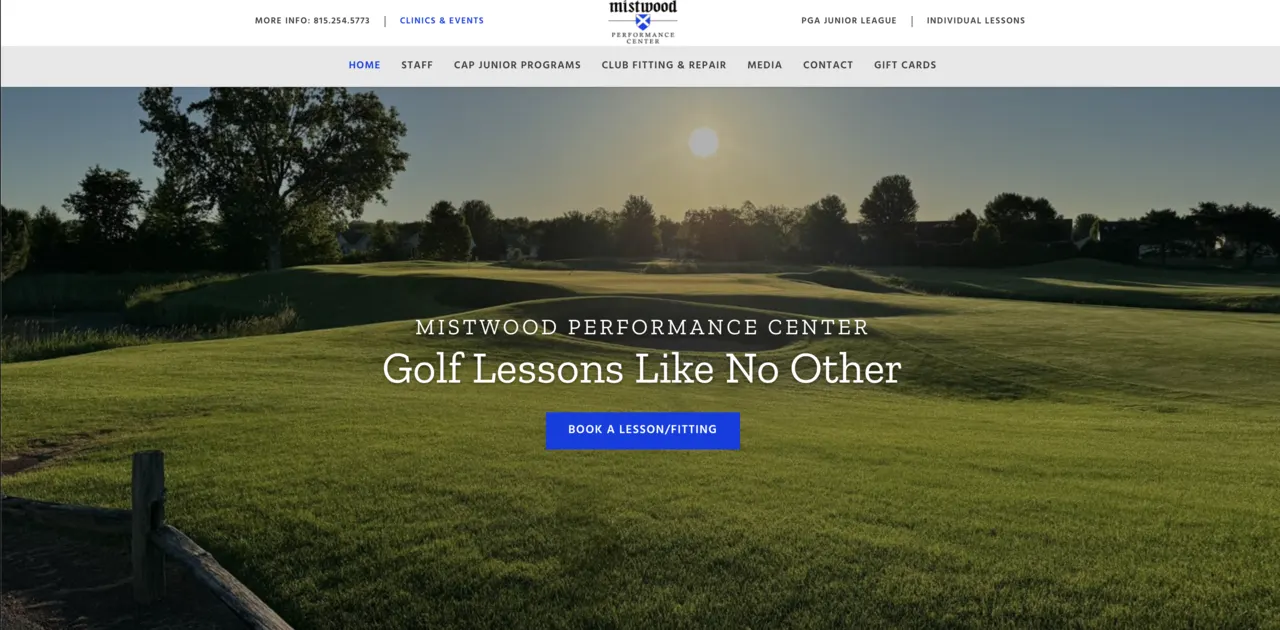 MPC Golf website — before redesign