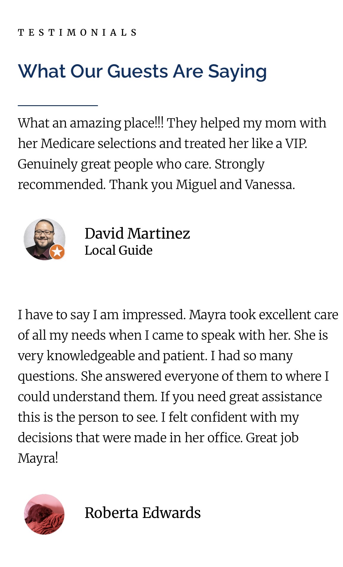 Testimonials — friendlyinsgroup.com/about-us/